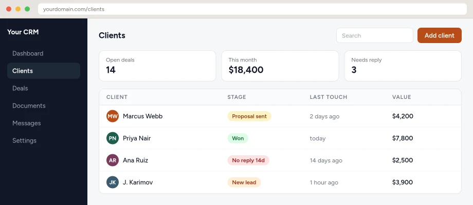 A CRM running on your own server